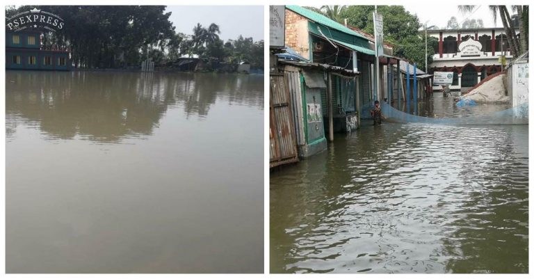 সিংড়ায় বন্যায় ভেসে গেল সহস্রাধিক পুকুর, আশ্রয় কেন্দ্রে ছুটছেন দুর্গতরা